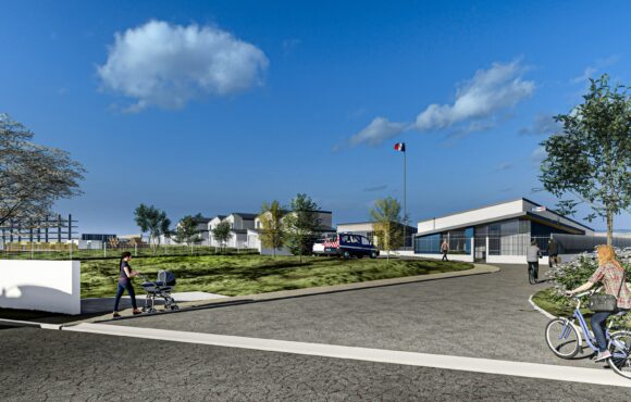 Vue d'ensemble Gendarmerie et logements - Le Hom